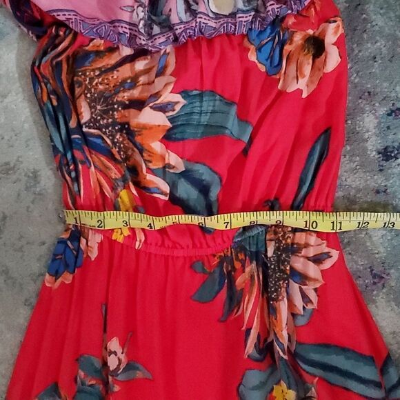 Flying Tomato Off The Shoulder Maxi Dress in Red Floral Size XS - Picture 9 of 10